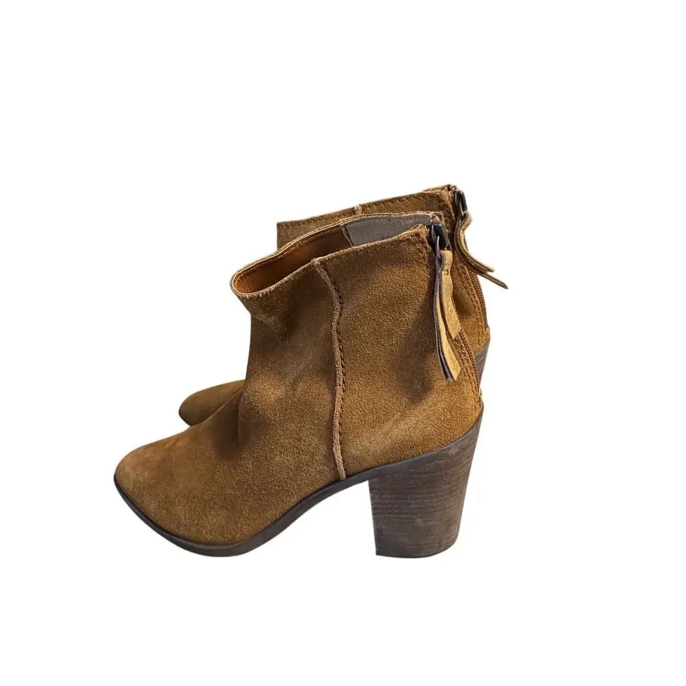 BP Tan Suede Pointed Toe Ankle Boots Womens Size 9.5